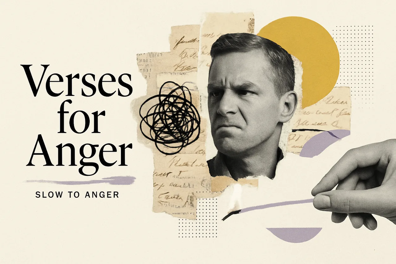 10 Bible Verses About Anger to Memorize — editorial collage illustration