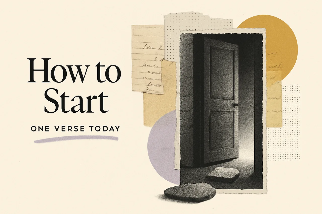 How to Start Memorizing Scripture (Your First 30 Days) — editorial collage illustration
