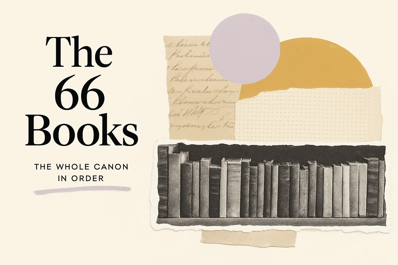 Memorize the Books of the Bible in Order (Full List) — editorial collage illustration
