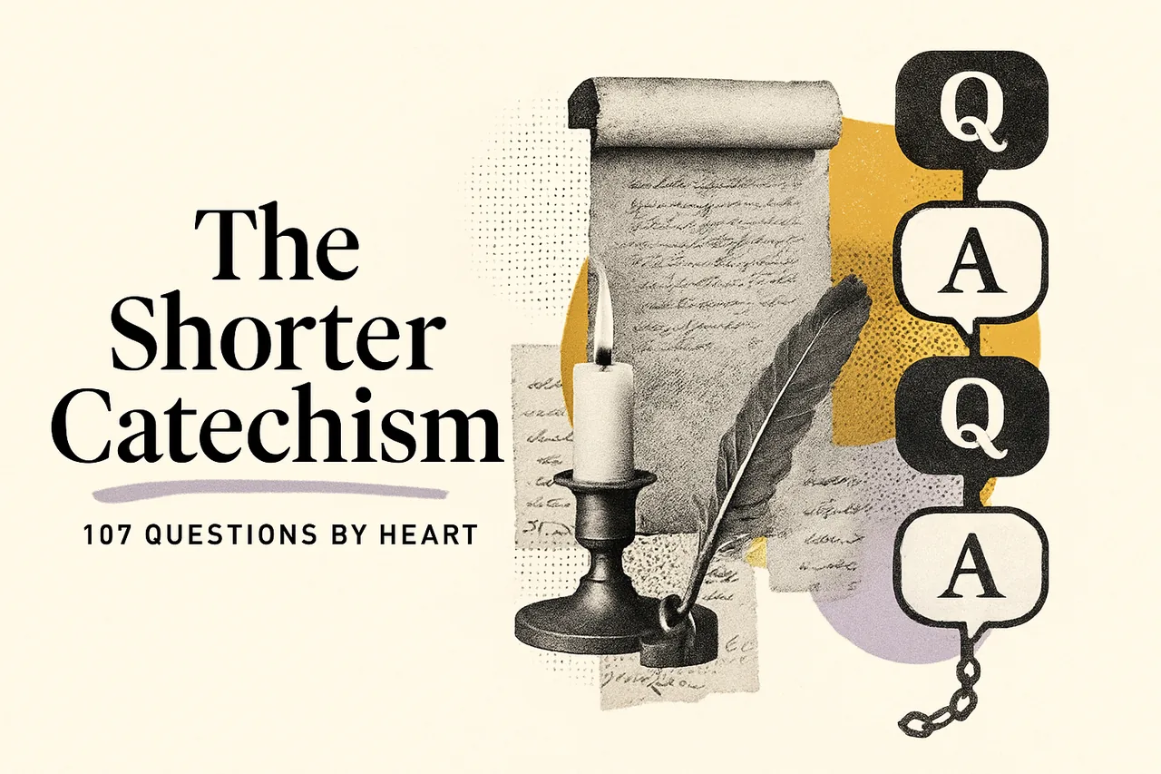 How to Memorize the Westminster Shorter Catechism — editorial collage illustration
