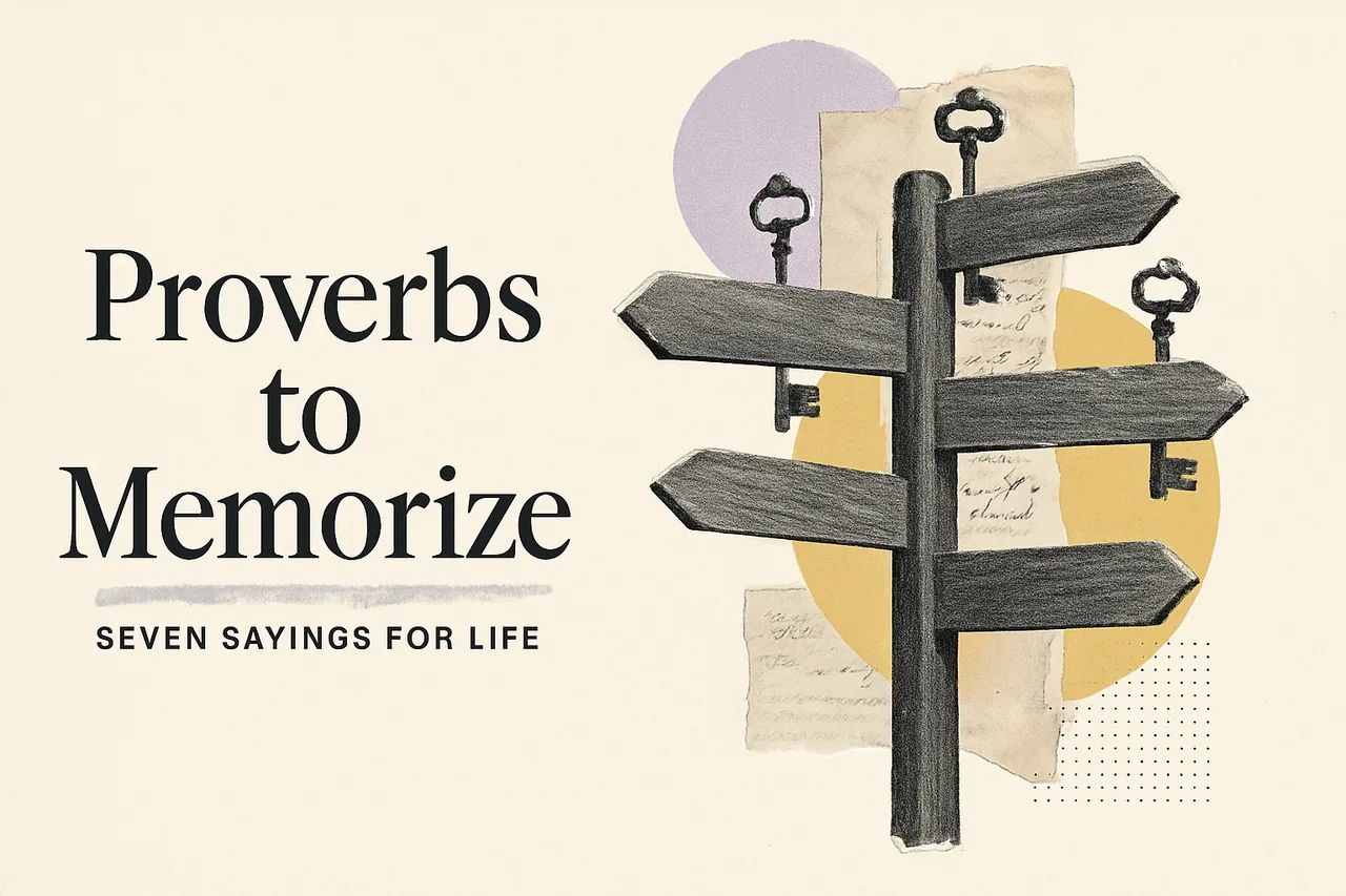 7 Proverbs You Should Memorize Now — editorial collage illustration